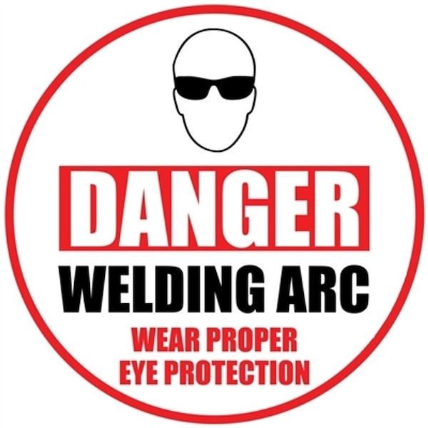 Danger Welding Arc Floor Sign 16in Diameter Non Slip Floor Sign